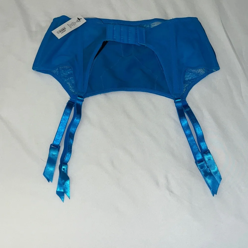 Ann Summers The Siren Waspie Garter Belt XS blue